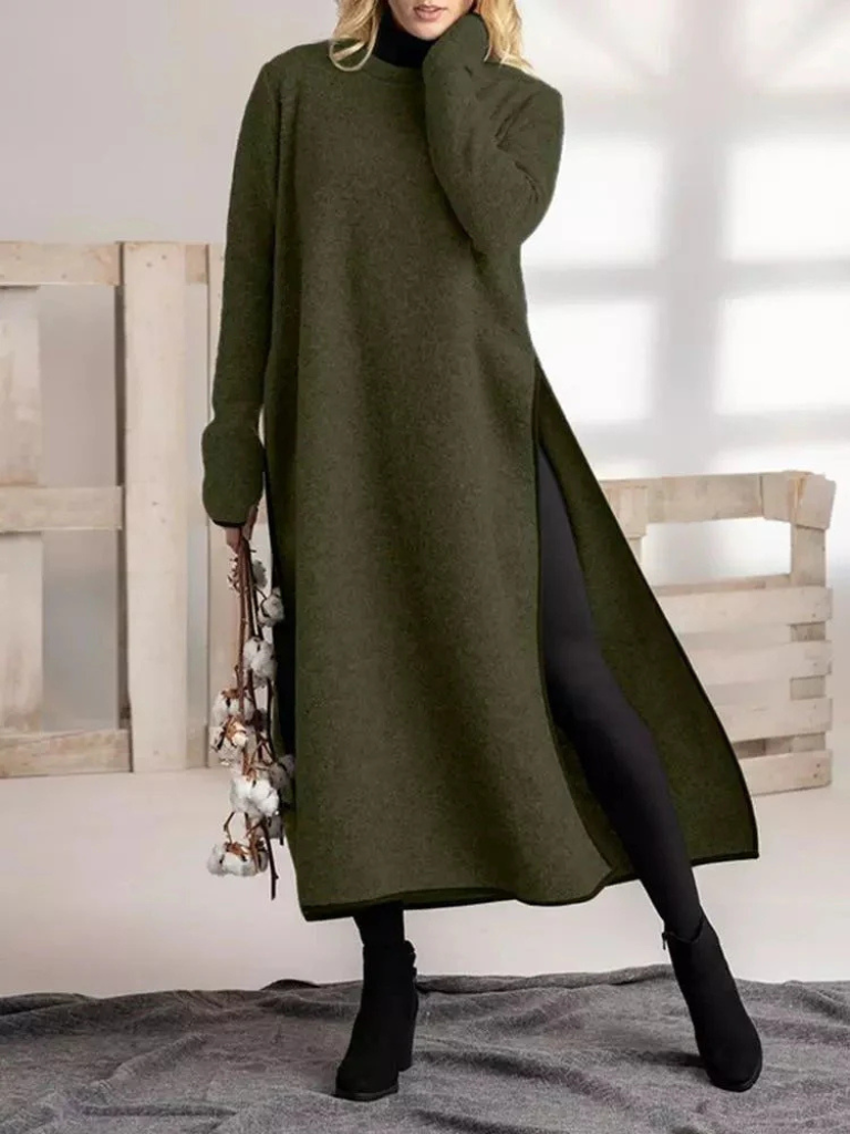 Sophie | Elegantes Maxi-Strickkleid mit Seitenschlitzen
