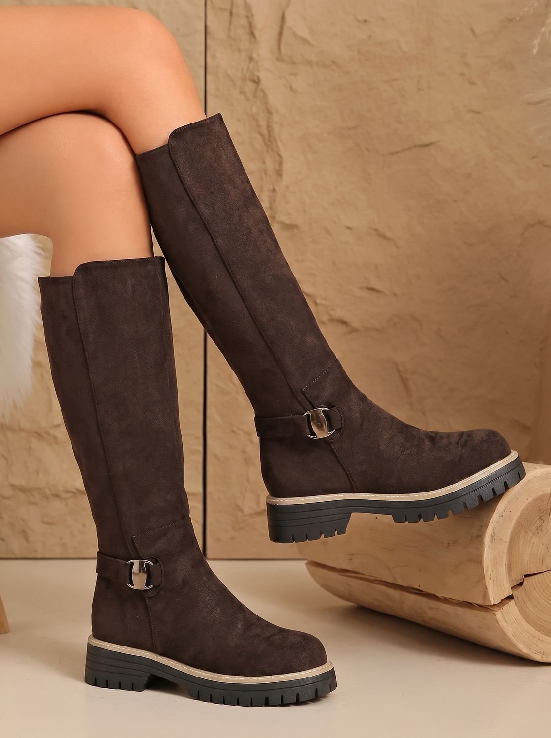 Isabella | Elegante Kniehohe Stiefel mit Dekorativer Schnalle