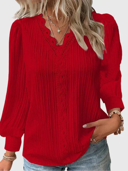 Andie | Elegante V-Ausschnitt Pullover-Bluse