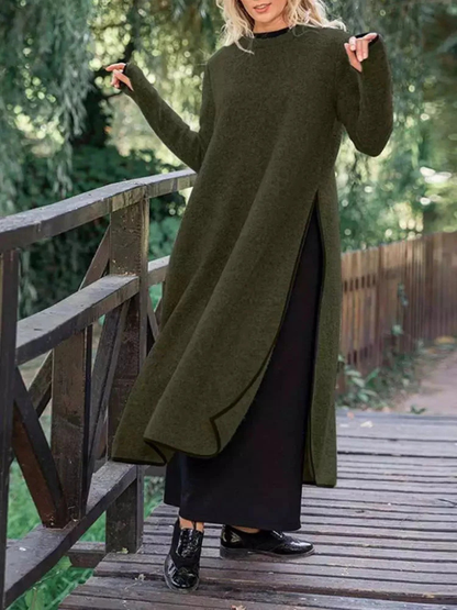 Sophie | Elegantes Maxi-Strickkleid mit Seitenschlitzen