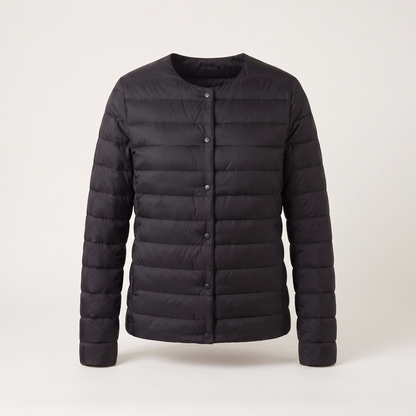 Adriana | Leichte Steppjacke mit Rundhalsausschnitt und Knopfleiste