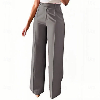 Livia | Hoch taillierte Weite Freizeithose für mühelosen Stil
