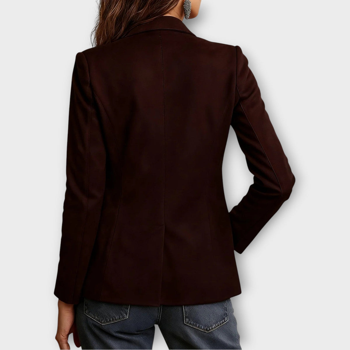 BLAZER VAN SUÈDE MET KNOPEN VOOR VROUWEN