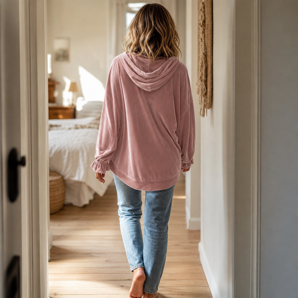 Ivy | Bequemer und weicher Hoodie mit Rüschen und eleganter Passform