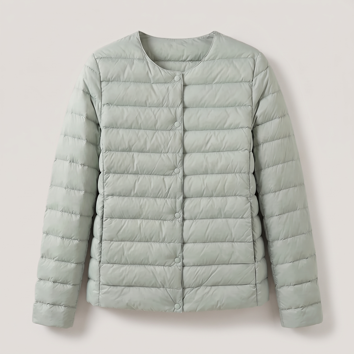 Adriana | Leichte Steppjacke mit Rundhalsausschnitt und Knopfleiste