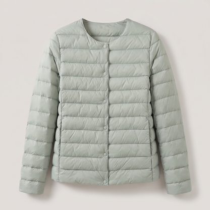 Adriana | Leichte Steppjacke mit Rundhalsausschnitt und Knopfleiste