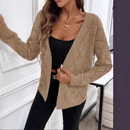 Cardigan femme ajoure manches longues - Leger et elegant