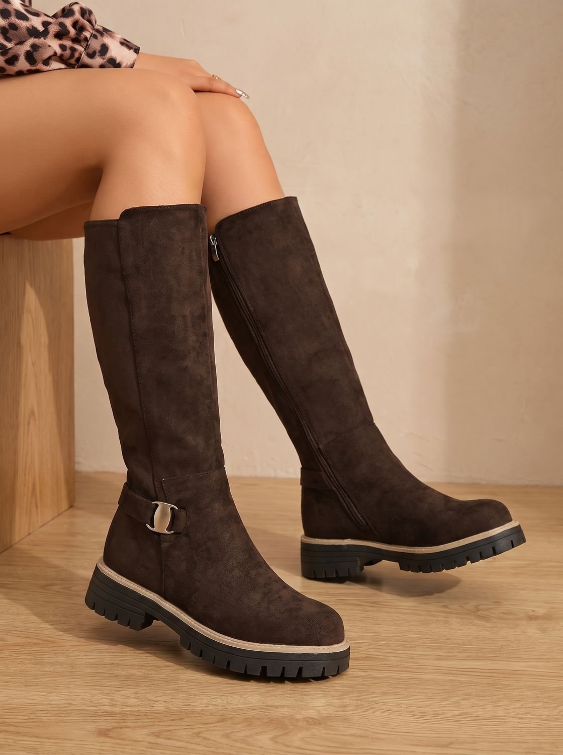 Isabella | Elegante Kniehohe Stiefel mit Dekorativer Schnalle