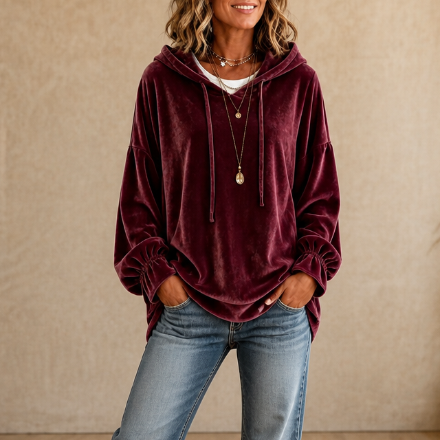 Ivy | Bequemer und weicher Hoodie mit Rüschen und eleganter Passform