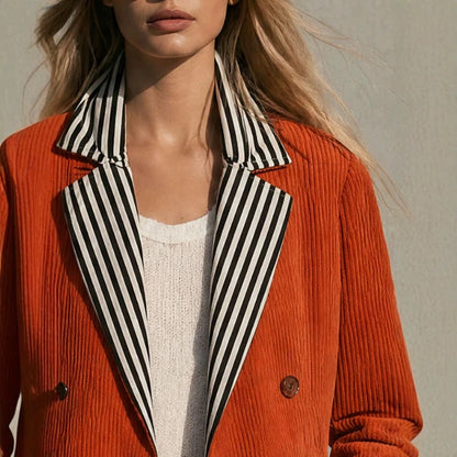 Veste femme colorblock orange - Retro et originale