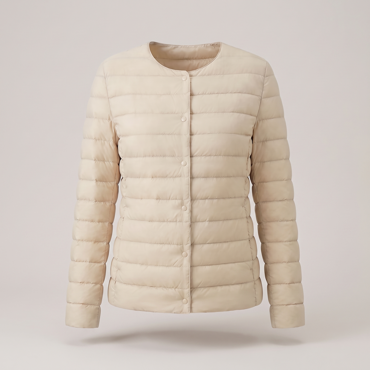 Adriana | Leichte Steppjacke mit Rundhalsausschnitt und Knopfleiste