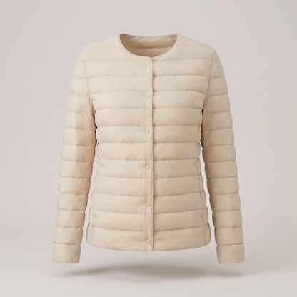 Adriana | Leichte Steppjacke mit Rundhalsausschnitt und Knopfleiste