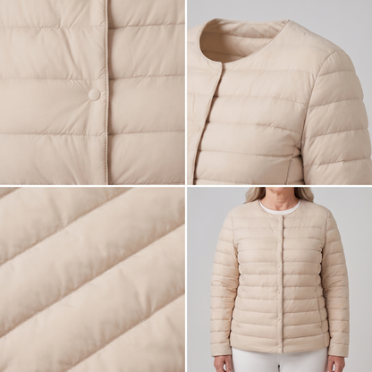 Adriana | Leichte Steppjacke mit Rundhalsausschnitt und Knopfleiste