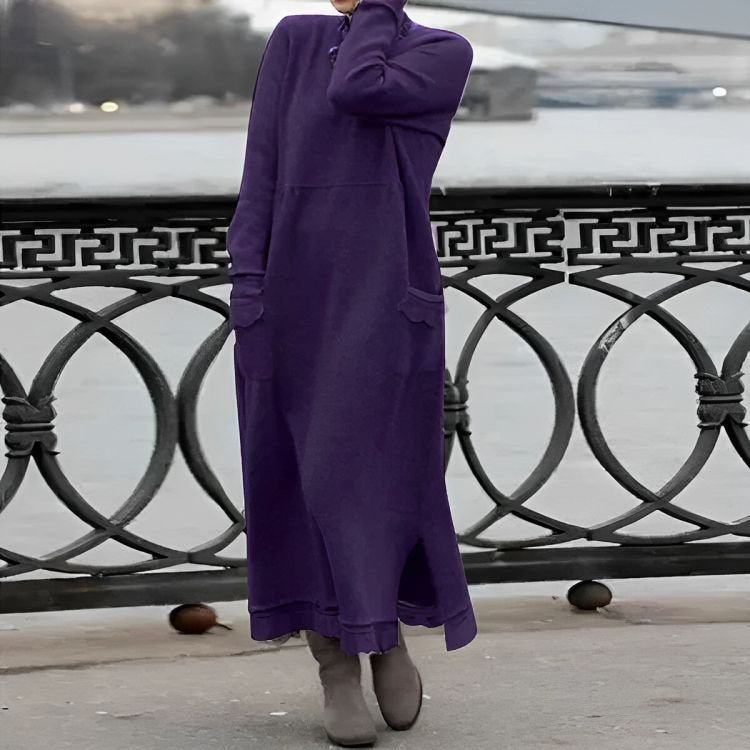 Nora | Elegantes Pulloverkleid in Maxi-Länge mit Kuschelkomfort