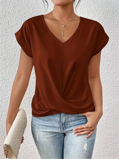ELEGANTE T-SHIRT MET V-HALS VOOR VROUWEN
