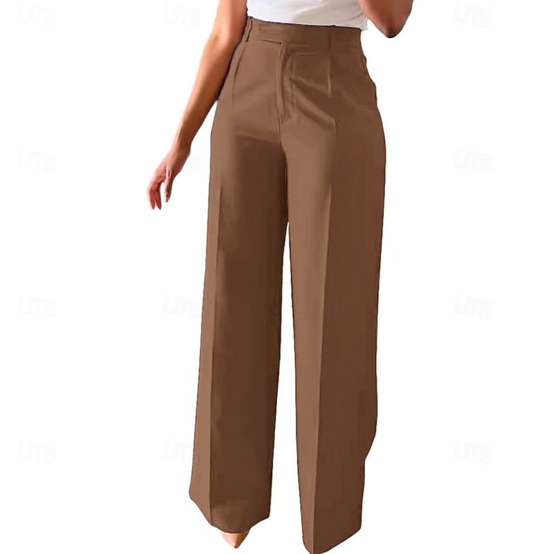 Livia | Hoch taillierte Weite Freizeithose für mühelosen Stil