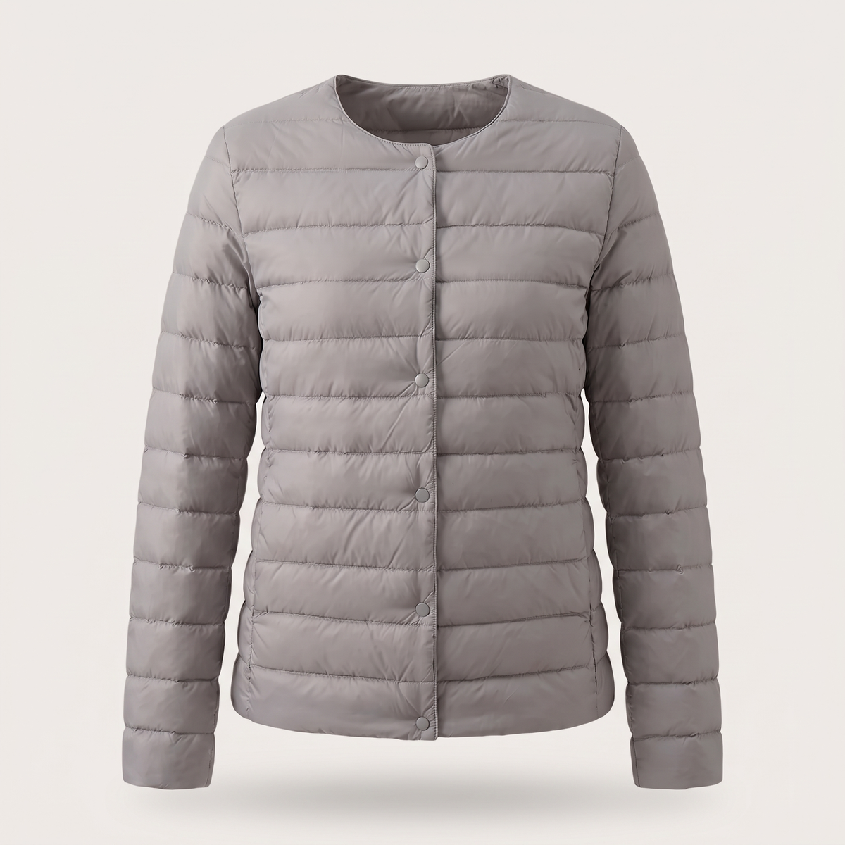 Adriana | Leichte Steppjacke mit Rundhalsausschnitt und Knopfleiste