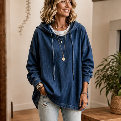 Mara | Lässiger Oversized Denim-Hoodie Mit Modernem Look