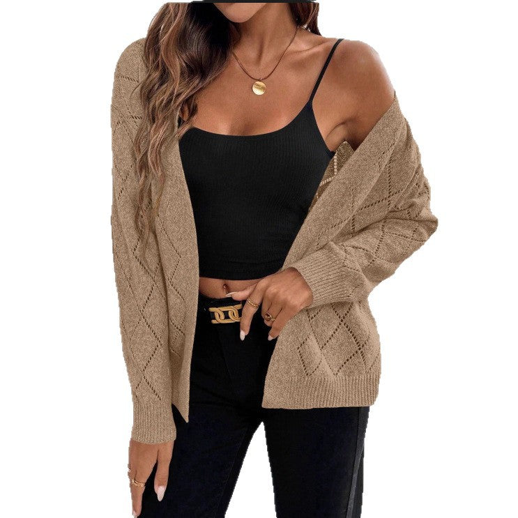 Cardigan femme ajoure manches longues - Leger et elegant