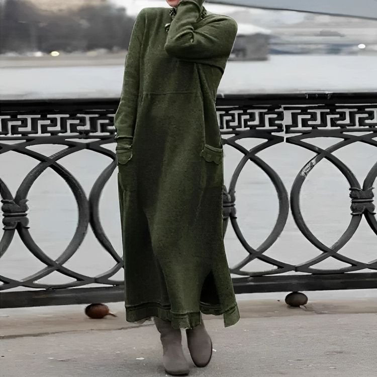 Nora | Elegantes Pulloverkleid in Maxi-Länge mit Kuschelkomfort