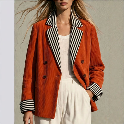 Veste femme colorblock orange - Retro et originale