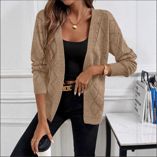 Cardigan femme ajoure manches longues - Leger et elegant