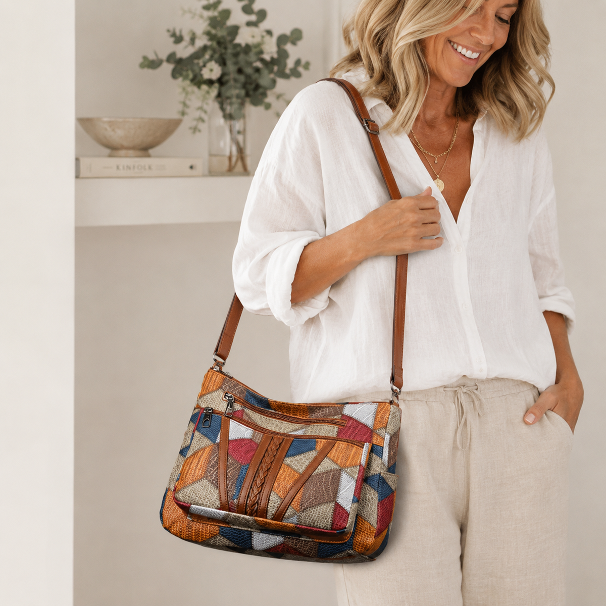SAC PATCHWORK GEOMETRISCHE VOOR VROUWEN