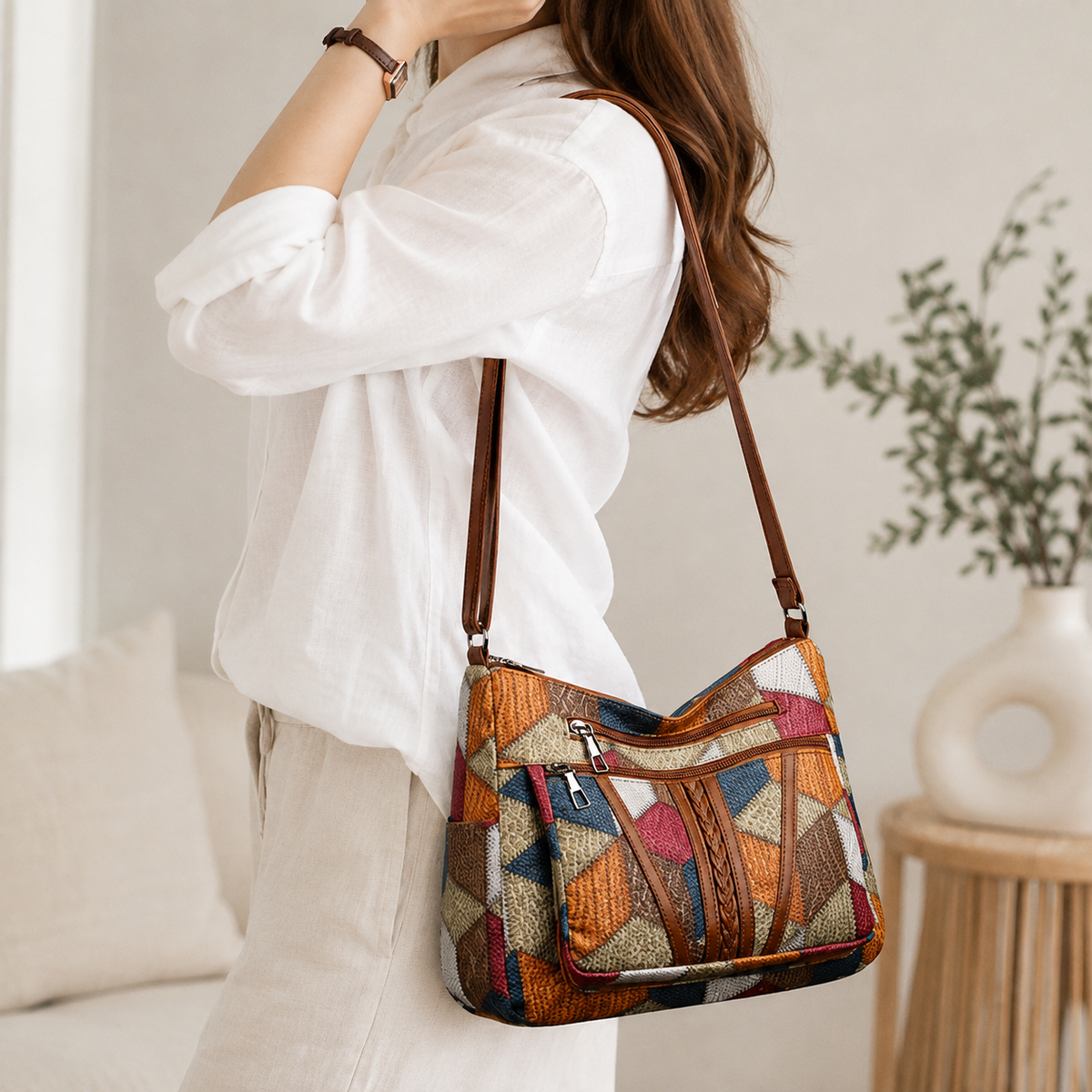 SAC PATCHWORK GEOMETRISCHE VOOR VROUWEN