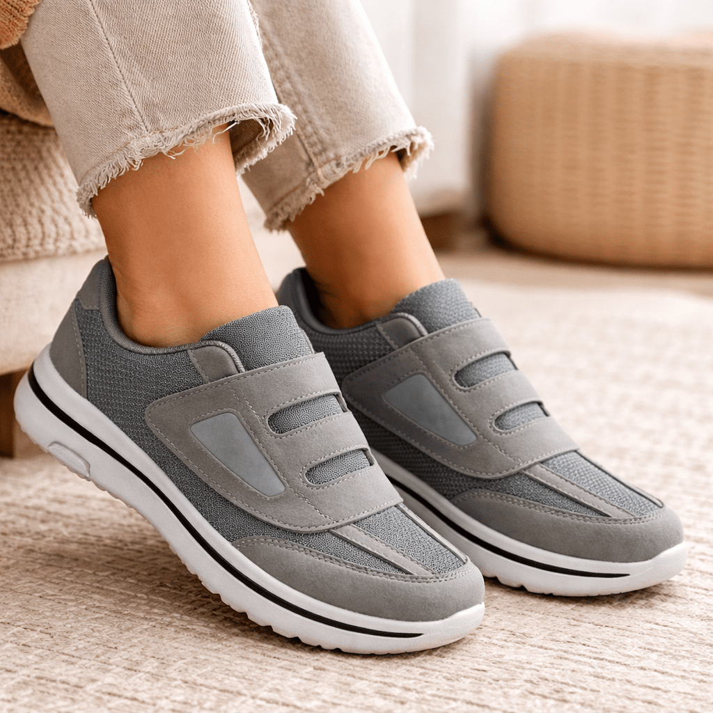 Warm winter diabetic shoes with a wide toe box to relieve swelling
