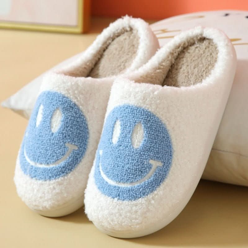 Cozy winter slippers with smiley & thickened silicone sole