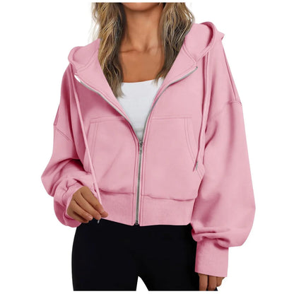 Dames Hoodie met Rits en Capuchon
