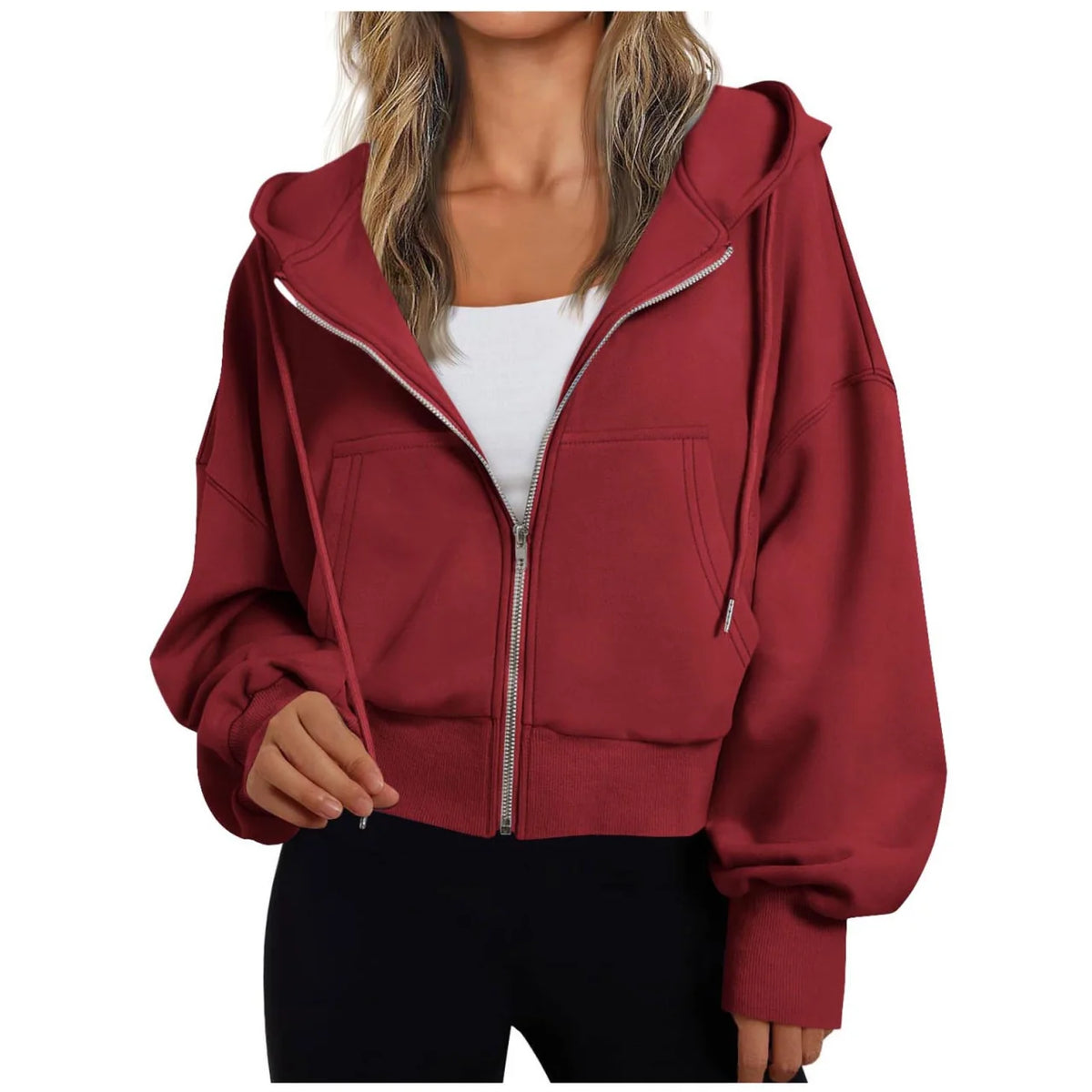 Dames Hoodie met Rits en Capuchon