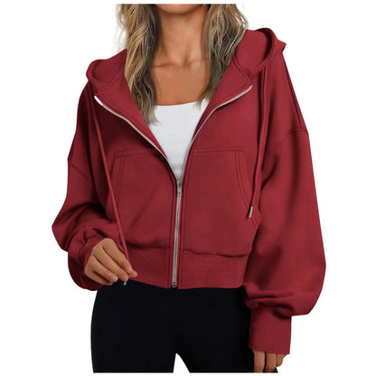 Dames Hoodie met Rits en Capuchon