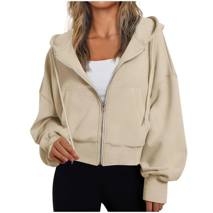 Dames Hoodie met Rits en Capuchon