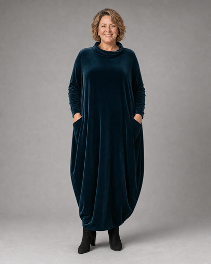 MAXI JURK VAN FLUEEL VOOR VROUWEN