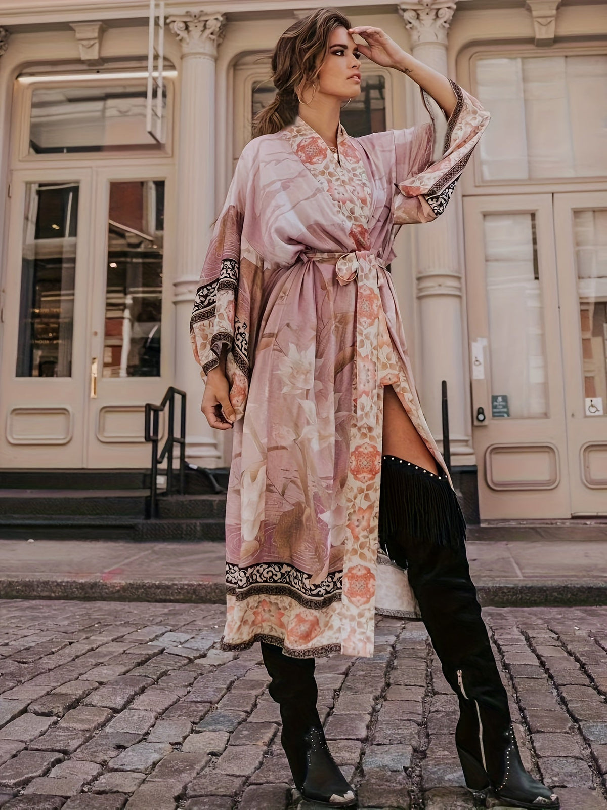 Lightweight Floral Print Kimono | Summer Dress