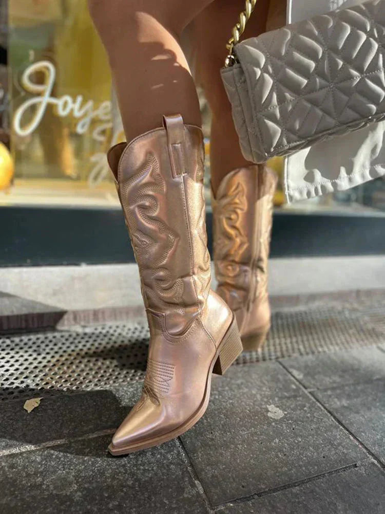 Lexia | Elegante Cowboylaarzen met Metallic Details