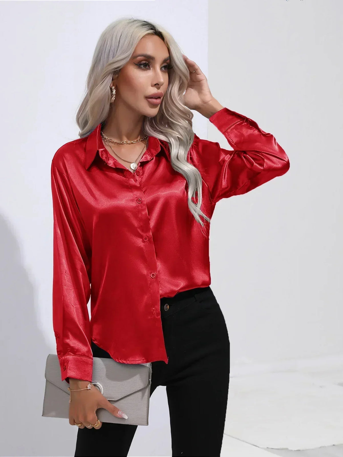 Lyvia | Luxe Satijnen Blouse