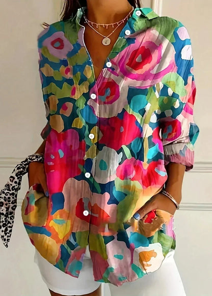 Cotton Button Up Printed Blouse for Australian Summer Casual Wear