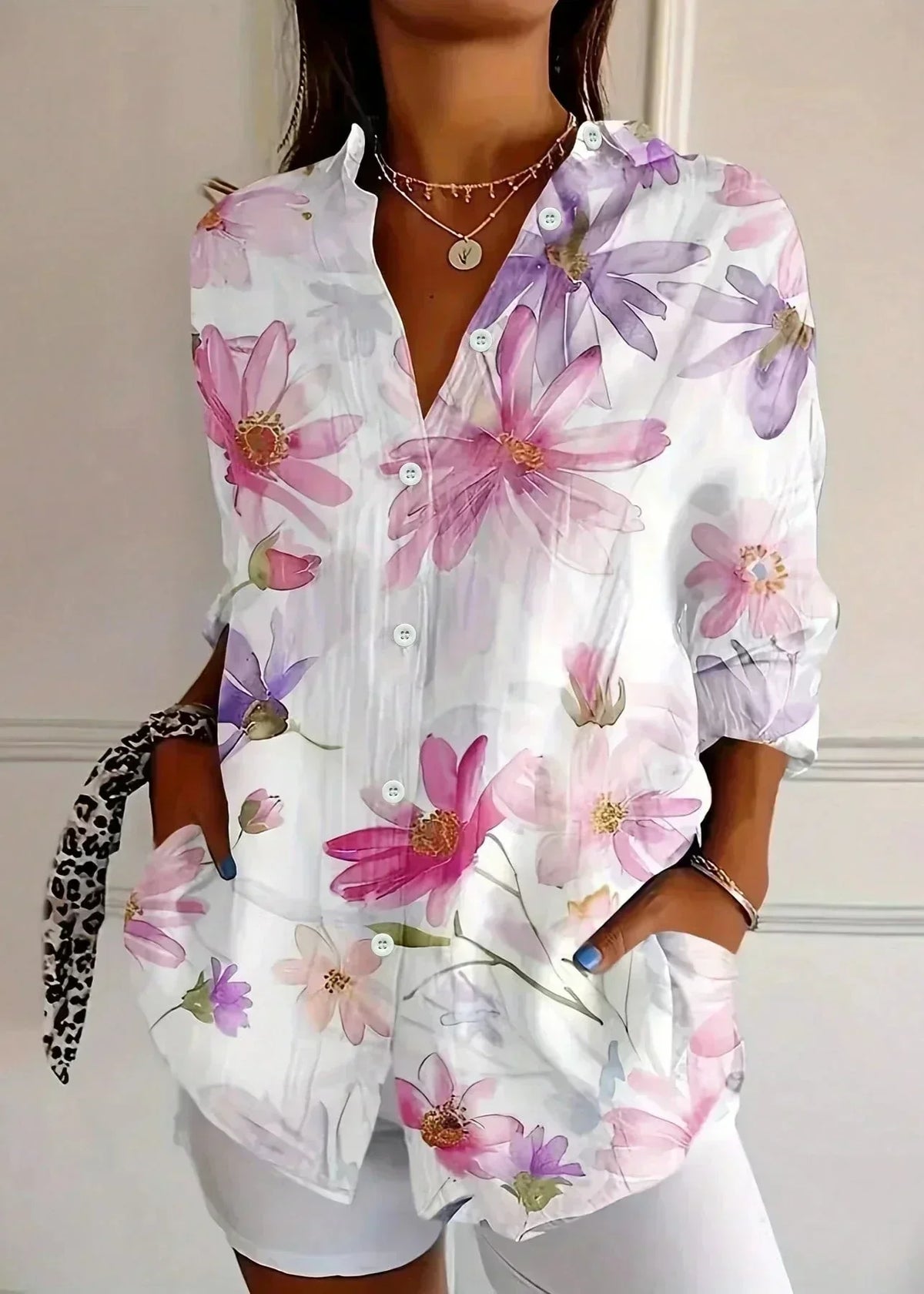 Cotton Button Up Printed Blouse for Australian Summer Casual Wear