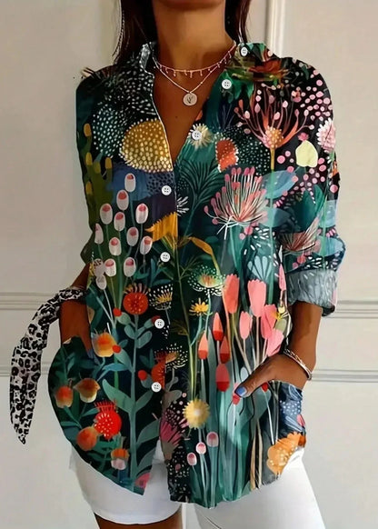 Cotton Button Up Printed Blouse for Australian Summer Casual Wear