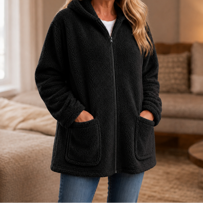 Mia | Flauschige Oversize-Sherpa-Jacke Mit Reißverschluss
