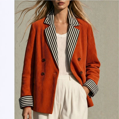 Veste femme colorblock orange - Retro et originale