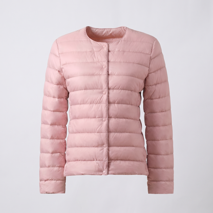 Adriana | Leichte Steppjacke mit Rundhalsausschnitt und Knopfleiste