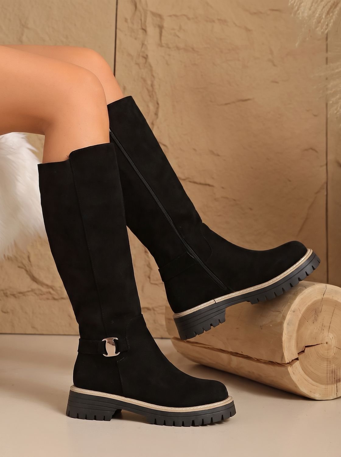 Isabella | Elegante Kniehohe Stiefel mit Dekorativer Schnalle