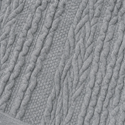 Elena | Langer Strickhoodie Mit Zopfmuster Und Reißverschluss