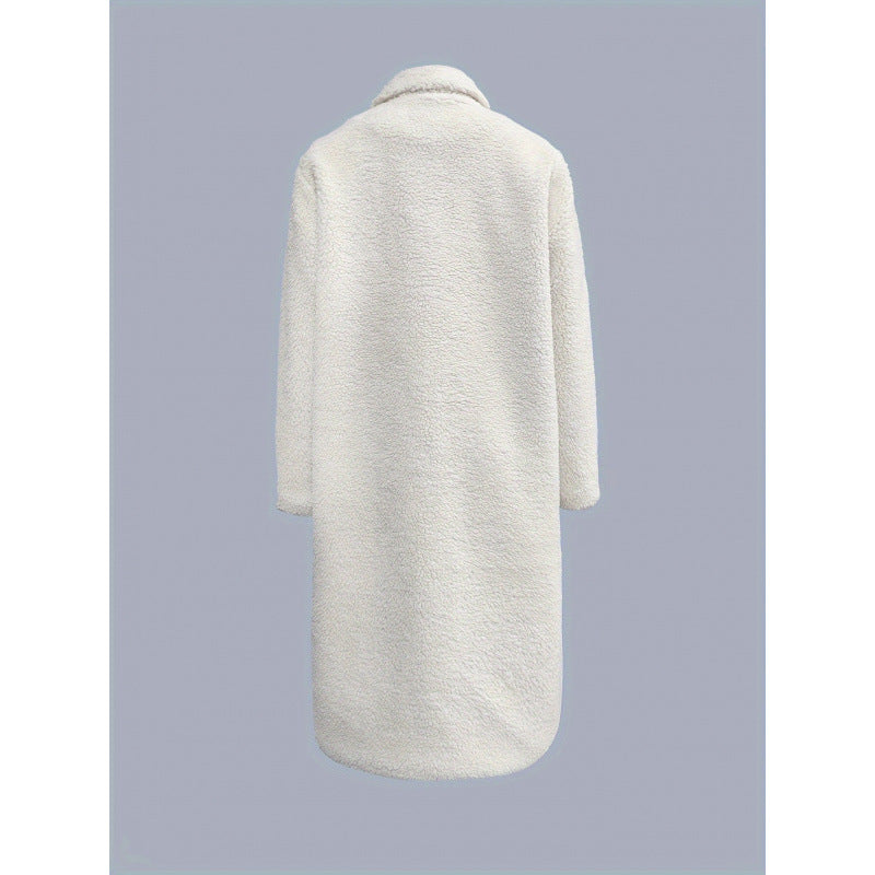Veste femme pelucheuse a revers - Douce et chaude