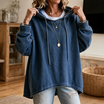 Mara | Lässiger Oversized Denim-Hoodie Mit Modernem Look
