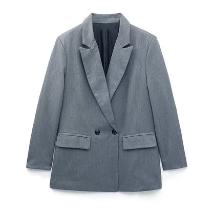 Blazer voor Vrouwen met Dubbele Rij Knopen en Regular Fit
