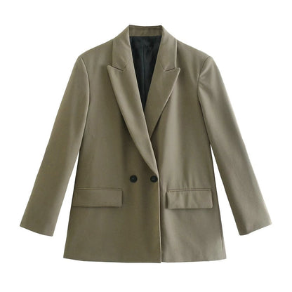 Blazer voor Vrouwen met Dubbele Rij Knopen en Regular Fit